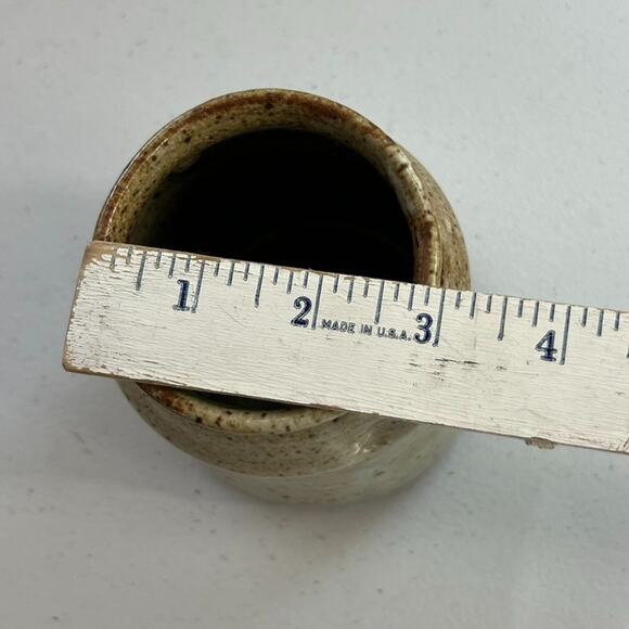 Studio Art Pottery Vase Speckled Glazed Brown Hand Thrown 5" - Picture 5 of 11